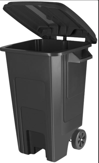 Бак для мусора Freestyle с крышкой на колесах 100 л (PP), черный                            